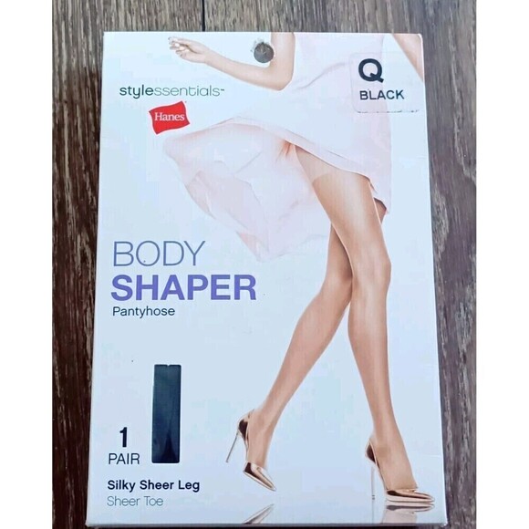 Hanes Body Shaper Pantyhose Size Q Nude Silky Sheer Leg Sheer Toe NEW! - Picture 1 of 8